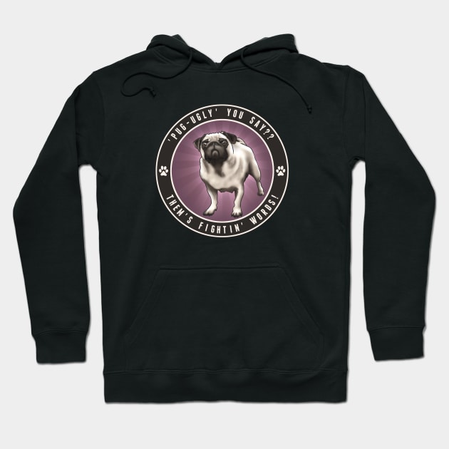 Pug Ugly - Purple Hoodie by ranxerox79